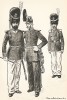 Офицеры и гренадер шведской лейб-гвардии в униформе образца 1858-78 гг. Svenska arméns munderingar 1680-1905. Стокгольм, 1911