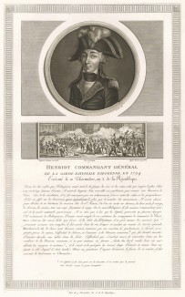Франсуа Анрио (1761-94) - сын крестьянина, командир батальона санкюлотов, после подавления восстания 31 мая 1793 г. командир парижской Национальной гвардии, левый якобинец и верный сторонник Робеспьера. Обезглавлен 28 июля 1794 г. Париж, 1804