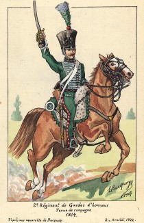1814 г. Кавалерист 2-го полка Гвардии чести в полевой форме. Коллекция Роберта фон Арнольди. Германия, 1911-28