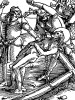 Прибивание к кресту. Из Speculum Passionis. Гравировал Ганс Бальдунг Грин, издал Ульрих Пиндер. Нюрнберг, 1507