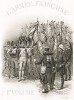 Фронтиспис первого тома Types et uniformes. L'armée françáise par Éduard Detaille, изображающий французскую пехоту 1780-х -- 1880-х годов (Париж. 1889 год)