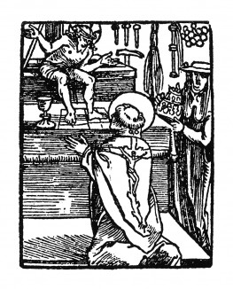 Месса Святого Григория. Ганс Бальдунг Грин. Иллюстрация к Hortulus Animae. Издал Martin Flach. Страсбург, 1512