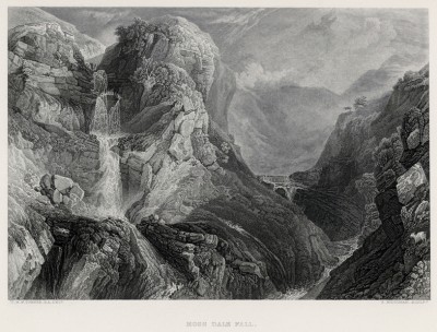 Водопад Мосс Дейл (лист из альбома "Галерея Тёрнера", изданного в Нью-Йорке в 1875 году)