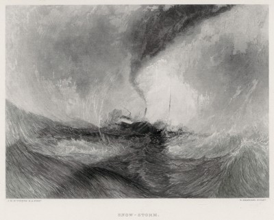 Снежная буря в море (лист из альбома "Галерея Тёрнера", изданного в Нью-Йорке в 1875 году)