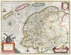 Карта Фризии, северной части Нидерландов. Frisia occidentalis. Издал Хенрикус Хондиус. Амстердам, 1629