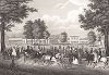 Павильоны с целебными источниками в курортном городе Бад-Киссинген. Meyer's Universum..., Хильдбургхаузен, 1844 год.