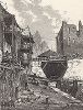 Вид на шлюз на обводном канале Ричмонда, штат Вирджиния. Лист из издания "Picturesque America", т.I, Нью-Йорк, 1872.