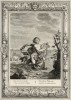 Дельфин, зачарованный пением, спасает Ариона (лист известной работы "Храм муз", изданной в Амстердаме в 1733 году)
