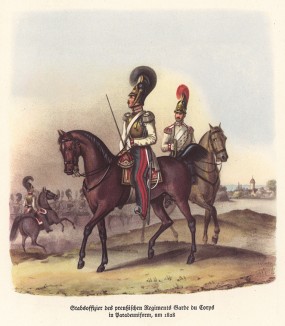 Парадная форма офицера прусской конной гвардии в 1828 году (из популярной в нацистской Германии работы Мартина Лезиуса Das Ehrenkleid des Soldaten... Берлин. 1936 год)