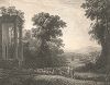 Буколический пейзаж одного из лучших пейзажных граверов Франсуа Вивареса с живописного оригинала Клода Лоррена. 