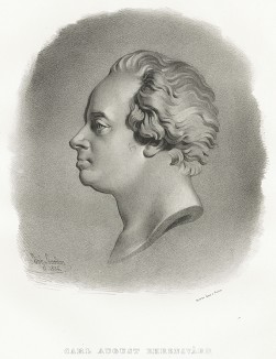 Карл Август Эренсфард (5 мая 1745 – 21 мая 1800), князь, морской офицер, художник, писатель и архитектор. Galleri af Utmarkta Svenska larde Mitterhetsidkare orh Konstnarer. Стокгольм, 1842