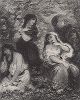 Безрассудно влюбленные. Ранняя французская литография работы барбизонца Нарцисса Диаза де ла Пенья, ок. 1843 года. 