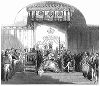 Её Величество королева Виктория произносит традиционную тронную речь перед собравшейся Палатой Лордов во время церемонии открытия парламентской сессии (The Illustrated London News №92 от 03/02/1844 г.)