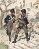 Униформа 1-го и 2-го западно-прусских пехотных полков образца 1813 г. Uniformenkunde Рихарда Кнотеля, часть 2, л.45. Ратенау (Германия), 1891
