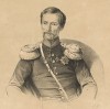 Генерал-майор барон Егор Иванович (Георг-Бенедикт-Генрих) Майдель (1817—1881), командовавший колонною в сражении на Чолоке 4 июня 1854 года. Русский художественный листок, №22, 1855