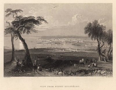 Вид на Константинополь (Стамбул) с горы Bulgurlhu. The Beauties of the Bosphorus, by miss Pardoe. Лондон, 1839