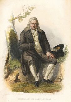 Жак-Анри Бернарден де Сен-Пьер (1737-1814) - французский путешественник и писатель. Лист из серии Le Plutarque francais..., Париж, 1844-47 гг. 