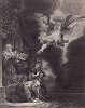 "Ангел Рафаил, покидающий семейство Товия" работы Рембрандта. Album der Louvre Gallerie, 1860-е гг.
