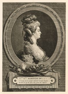 Баронесса Луиза Эмилия де Сент-Обен, супруга гравера и дизайнера Огюстена де Сент-Обен. 