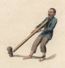 Наказание бамбуковой трубой (мучительный вариант позорного столба) (лист 16 устрашающей работы "Китайские наказания", изданной в Лондоне в 1801 году)