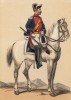 Испанский конный жандарм в парадной форме образца 1860 года (из альбома литографий L'Espagne militaire, изданного в Париже в 1860 году)