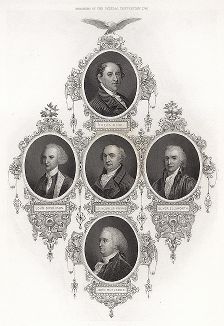Члены Конституционного конвента 1787 года, на котором была принята конституция Соединенных Штатов Америки. Gallery of Historical and Contemporary Portraits… Нью-Йорк, 1876