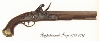 Однозарядный пистолет США Rappahannock Forge 1775-1781 г. Лист 27 из "A Pictorial History of U.S. Single Shot Martial Pistols", Нью-Йорк, 1957 год
