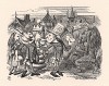 Перерыв -- десять минут! -- закричал Король. -- Всем подкрепиться! (иллюстрация Джона Тенниела к книге Льюиса Кэрролла «Алиса в Зазеркалье», выпущенной в Лондоне в 1870 году)