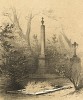 Могила Н. В. Гоголя (умер 21 февраля (4 марта) 1852 года) на кладбище Свято-Даниловского монастыря в Москве (Русский художественный листок. № 31 за 1853 год)