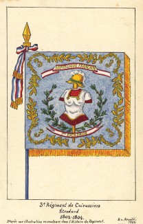 1802-04 гг. Знамя 3-го кирасирского полка французской аармии. Коллекция Роберта фон Арнольди. Германия, 1911-28