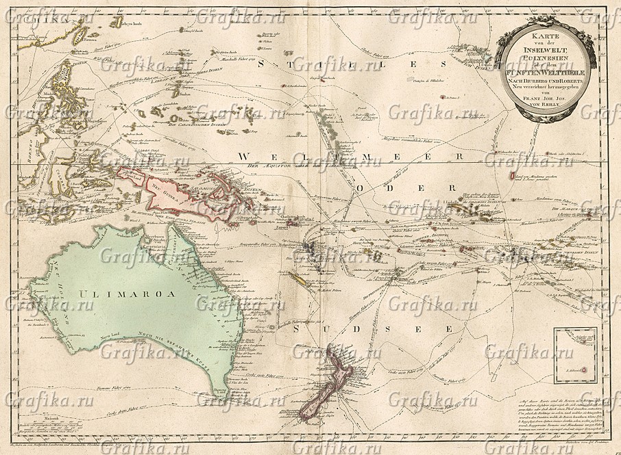 Карта Австралии (Понгеймер Килиан старший, 1796) — гравюры и репродукции наGrafika.ru