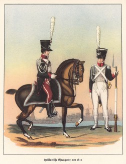 Голландские гренадеры в 1811 году (из популярной в нацистской Германии работы Мартина Лезиуса Das Ehrenkleid des Soldaten... Берлин. 1936 год)