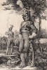 Французский офицер лёгкой кавалерии (улан) в парадной форме (редкая литография Н.-Т. Шарле, посвящённая гвардии недавно свергнутого Наполеона. Париж. 1817 год)