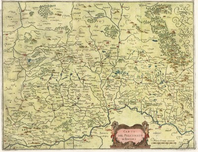Карта Баварии. Сarta del Palantinato di Baviera. Составил Виллем Блау. Амстердам, 1640