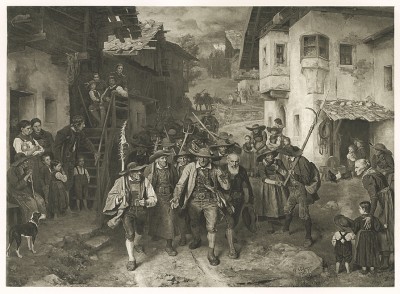 1809 год. Австрийцы поднимаются на борьбу с Наполеоном. An Ehren und an Siegen Reich. Bilder aus Österreichs Geschichte. Вена, 1907