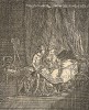 Горюет девушка. Д.А.Ровинский. Русские народные картинки. Атлас, т.I, л.156. Санкт-Петербург, 1881
