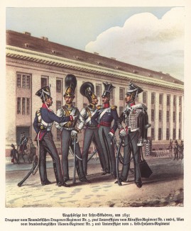 Прусские кавалеристы в 1831 году (из популярной в нацистской Германии работы Мартина Лезиуса Das Ehrenkleid des Soldaten... Берлин. 1936 год)