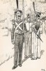 Гренадеры шведской лейб-гвардии в униформе образца 1820-33 гг. Svenska arméns munderingar 1680-1905. Стокгольм, 1911