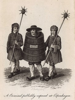 Преступник, выставленный в Копенгагене на всеобщее обозрение. The State of the Prisons in England and Wales… Лондон, 1792