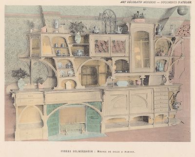 Пьер Зельмерсхайн. Мебель в столовой. Art Decoratif - documents d'atelier. Париж, 1900-е годы