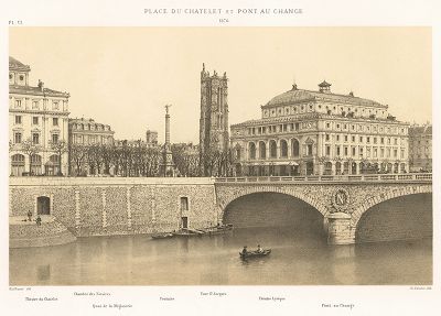 Площадь Шатле и Мост Менял в 1876 году. Paris à travers les âges..., Париж, 1885. 