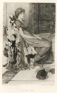 Тихие домашние питомцы. Лист из серии "Галерея офортов". Лондон, 1880-е
