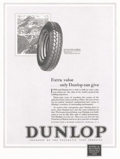 Реклама автошин Dunlop Tire & Rubber Co. 
