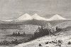 Горы Три Сестры, Северная Калифорния. Лист из издания "Picturesque America", т.I, Нью-Йорк, 1872.
