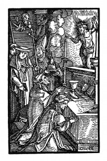 Месса Святого Григория Богослова. Иллюстрация Ганса Шауфелейна к Via Felicitatis. Издал Johann Miller, Аугсбург, 1513