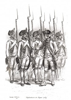 Строй французской линейной пехоты в 1789 году (из Types et uniformes. L'armée françáise par Éduard Detaille. Париж. 1889 год)