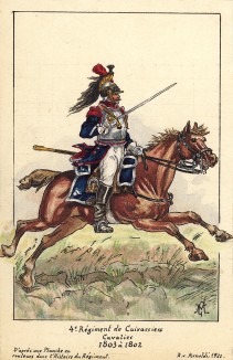 1803-12 гг. Кавалерист 4-го кирасирского полка французской армии. Коллекция Роберта фон Арнольди. Германия, 1911-28