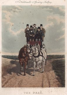 Экипаж, запряжённый четвёркой лошадей. 
