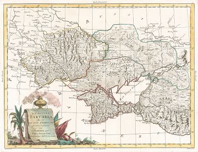 Малая Тартария, разделенная на территории. La Piccola Tartaria divisa ne suoi Territori. Венецианская карта 1783 года. 