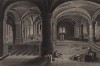 Интерьер храма. Гравюра с картины Хендрика ван Стенвейка. Картинные галереи Европы, т.3. Санкт-Петербург, 1864